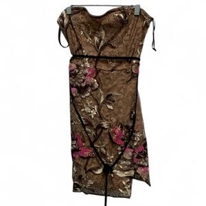 Free People Fully Sequined Floral Strapless Mini Dress